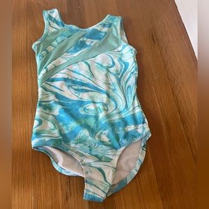 Justice active blue marble leotard